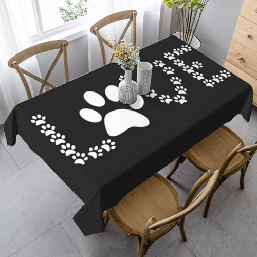 JBYJBX Rechteckige Tischdecke mit Hundepfotenabdruck, für Esszimmer, Party, Innen- und Außenbereich, dekorative Tischdecke JBYJBX Rechteckige Tischdecke mit Hundepfotenabdruck, für Esszimmer, Party, Innen- und Außenbereich, dekorative Tischdecke von JBYJBX