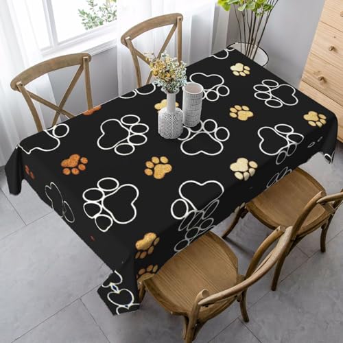 JBYJBX Rechteckige Tischdecke mit Hundepfotenabdruck, für Esszimmer, Party, Innen- und Außenbereich, dekorative Tischdecke JBYJBX Rechteckige Tischdecke mit Hundepfotenabdruck, für Esszimmer, Party, Innen- und Außenbereich, dekorative Tischdecke von JBYJBX