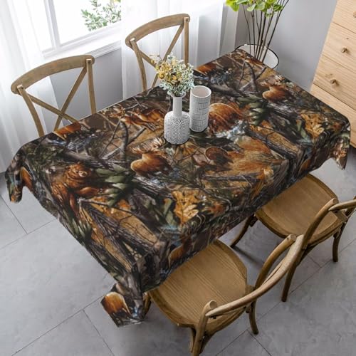 JBYJBX Rechteckige Tischdecke mit Jagdmotiv und Hirsch, für Esszimmer, Party, Innen- und Außenbereich, dekorative Tischdecke JBYJBX Rechteckige Tischdecke mit Jagdmotiv und Hirsch, für Esszimmer, Party, Innen- und Außenbereich, dekorative Tischdecke von JBYJBX