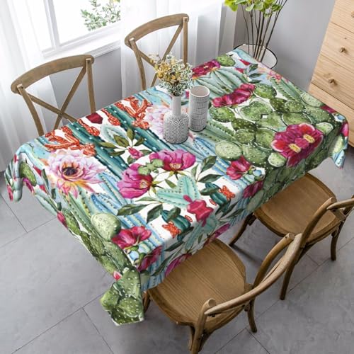 JBYJBX Rechteckige Tischdecke mit Kaktus-Sukkulenten-Rosen-Druck, für Esszimmer, Party, Innen- und Außenbereich, dekorative Tischdecke JBYJBX Rechteckige Tischdecke mit Kaktus-Sukkulenten-Rosen-Druck, für Esszimmer, Party, Innen- und Außenbereich, dekorative Tischdecke von JBYJBX