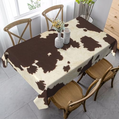 JBYJBX Rechteckige Tischdecke mit Kuhfell-Druck, für Esszimmer, Party, Innen- und Außenbereich, dekorative Tischdecke von JBYJBX