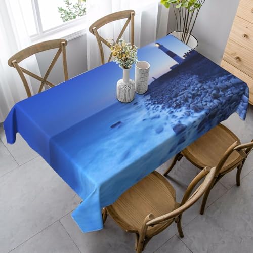 JBYJBX Rechteckige Tischdecke mit Leuchtturm-Motiv, für Esszimmer, Party, Innen- und Außenbereich, dekorative Tischdecke von JBYJBX