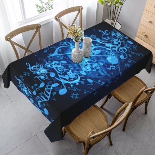 JBYJBX Rechteckige Tischdecke mit Musiknoten-Druck, für Esszimmer, Party, Innen- und Außenbereich, dekorative Tischdecke von JBYJBX