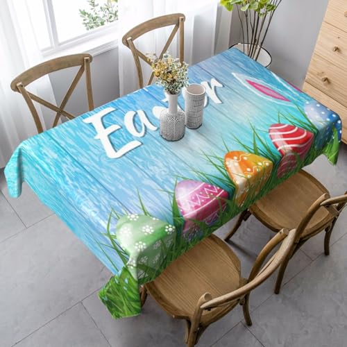 JBYJBX Rechteckige Tischdecke mit Ostereierhasen-Motiv, Holzdruck, für Esszimmer, Party, Innen- und Außenbereich, dekorative Tischdecke JBYJBX Rechteckige Tischdecke mit Ostereierhasen-Motiv, Holzdruck, für Esszimmer, Party, Innen- und Außenbereich, dekorative Tischdecke von JBYJBX