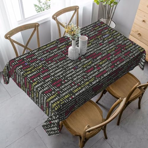 JBYJBX Rechteckige Tischdecke mit Programmiercode-Druck, für Esszimmer, Party, Innen- und Außenbereich, dekorative Tischdecke JBYJBX Rechteckige Tischdecke mit Programmiercode-Druck, für Esszimmer, Party, Innen- und Außenbereich, dekorative Tischdecke von JBYJBX