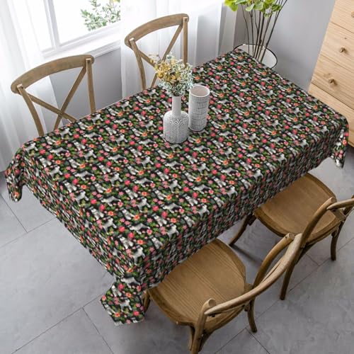 JBYJBX Rechteckige Tischdecke mit Schnauzer-Druck, für Esszimmer, Party, Innen- und Außenbereich, dekorative Tischdecke von JBYJBX