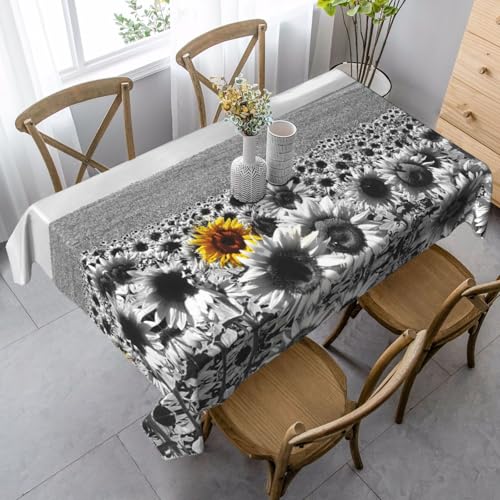 JBYJBX Rechteckige Tischdecke mit Sonnenblumen-Druck, für Esszimmer, Party, Innen- und Außenbereich, dekorative Tischdecke von JBYJBX
