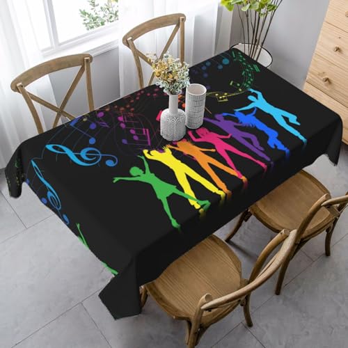 JBYJBX Rechteckige Tischdecke mit Tanz mit Musikdruck, für Esszimmer, Party, Innen- und Außenbereich, dekorative Tischdecke JBYJBX Rechteckige Tischdecke mit Tanz mit Musikdruck, für Esszimmer, Party, Innen- und Außenbereich, dekorative Tischdecke von JBYJBX