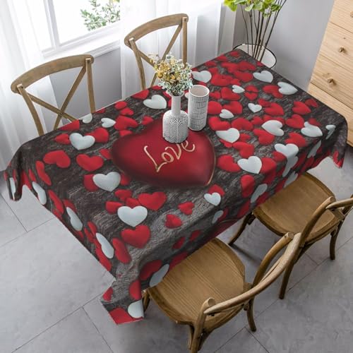 JBYJBX Rechteckige Tischdecke mit Valentinstagsdruck, für Esszimmer, Party, Innen- und Außenbereich, dekorative Tischdecke JBYJBX Rechteckige Tischdecke mit Valentinstagsdruck, für Esszimmer, Party, Innen- und Außenbereich, dekorative Tischdecke von JBYJBX
