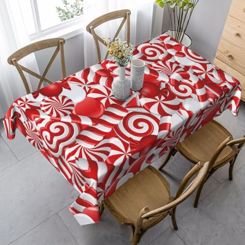JBYJBX Rechteckige Tischdecke mit Zuckerstangen-Druck, für Esszimmer, Party, Innen- und Außenbereich, dekorative Tischdecke JBYJBX Rechteckige Tischdecke mit Zuckerstangen-Druck, für Esszimmer, Party, Innen- und Außenbereich, dekorative Tischdecke von JBYJBX