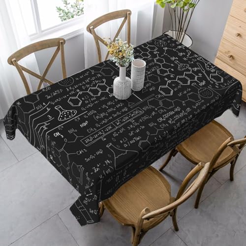JBYJBX Rechteckige Tischdecke mit abstraktem Wissenschafts-Chemie-Druck, für Esszimmer, Party, Innen- und Außenbereich, dekorative Tischdecke von JBYJBX