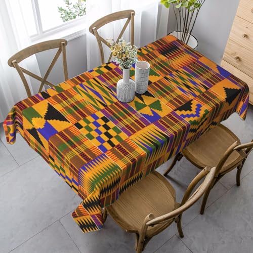 JBYJBX Rechteckige Tischdecke mit afrikanischem Webdruck, für Esszimmer, Party, Innen- und Außenbereich, dekorative Tischdecke von JBYJBX