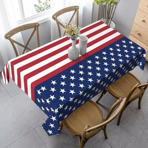 JBYJBX Rechteckige Tischdecke mit amerikanischer Flagge, Sterne, Streifen, für Esszimmer, Party, Innen- und Außenbereich, dekorative Tischdecke JBYJBX Rechteckige Tischdecke mit amerikanischer Flagge, Sterne, Streifen, für Esszimmer, Party, Innen- und Außenbereich, dekorative Tischdecke von JBYJBX