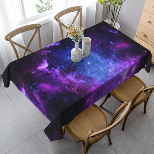 JBYJBX Rechteckige Tischdecke mit blauem Galaxie-Druck, für Esszimmer, Party, Innen- und Außenbereich, dekorative Tischdecke von JBYJBX