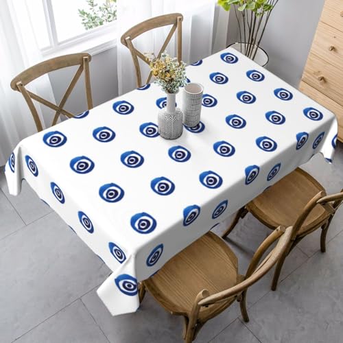 JBYJBX Rechteckige Tischdecke mit bösen Blicken, für Esszimmer, Party, Innen- und Außenbereich, dekorative Tischdecke von JBYJBX