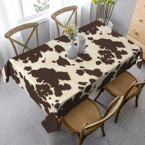 JBYJBX Rechteckige Tischdecke mit braunem Kuh-Motiv, für Esszimmer, Party, Innen- und Außenbereich, dekorative Tischdecke JBYJBX Rechteckige Tischdecke mit braunem Kuh-Motiv, für Esszimmer, Party, Innen- und Außenbereich, dekorative Tischdecke von JBYJBX