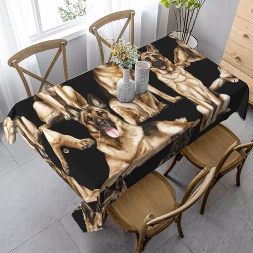 JBYJBX Rechteckige Tischdecke mit deutschem Schäferhund, für Esszimmer, Party, Innen- und Außenbereich, dekorative Tischdecke JBYJBX Rechteckige Tischdecke mit deutschem Schäferhund, für Esszimmer, Party, Innen- und Außenbereich, dekorative Tischdecke von JBYJBX