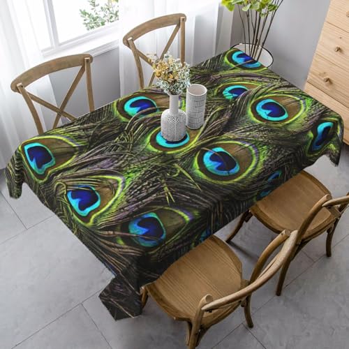 JBYJBX Rechteckige Tischdecke mit frischem Pfauen-Druck, für Esszimmer, Party, Innen- und Außenbereich, dekorative Tischdecke JBYJBX Rechteckige Tischdecke mit frischem Pfauen-Druck, für Esszimmer, Party, Innen- und Außenbereich, dekorative Tischdecke von JBYJBX