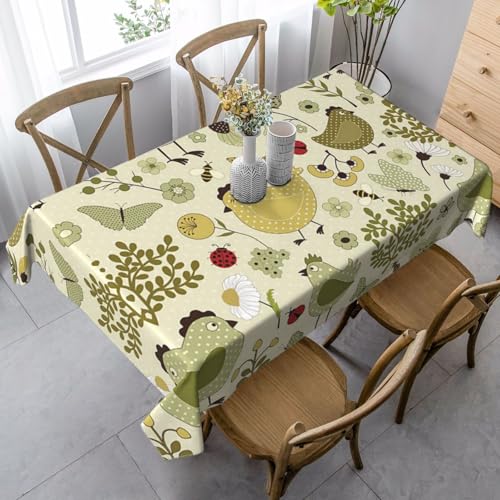 JBYJBX Rechteckige Tischdecke mit gelben Blättern, Hühner-Druck, für Esszimmer, Party, Innen- und Außenbereich, dekorative Tischdecke JBYJBX Rechteckige Tischdecke mit gelben Blättern, Hühner-Druck, für Esszimmer, Party, Innen- und Außenbereich, dekorative Tischdecke von JBYJBX