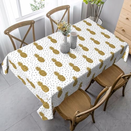 JBYJBX Rechteckige Tischdecke mit goldfarbenem Glitzer-Ananas-Motiv, für Esszimmer, Party, Innen- und Außenbereich, dekorative Tischdecke JBYJBX Rechteckige Tischdecke mit goldfarbenem Glitzer-Ananas-Motiv, für Esszimmer, Party, Innen- und Außenbereich, dekorative Tischdecke von JBYJBX