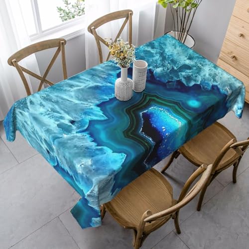 JBYJBX Rechteckige Tischdecke mit hellblauem Druck, für Esszimmer, Party, Innen- und Außenbereich, dekorative Tischdecke von JBYJBX