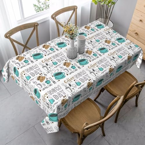 JBYJBX Rechteckige Tischdecke mit köstlichem Kaffee-Druck, für Esszimmer, Party, Innen- und Außenbereich, dekorative Tischdecke JBYJBX Rechteckige Tischdecke mit köstlichem Kaffee-Druck, für Esszimmer, Party, Innen- und Außenbereich, dekorative Tischdecke von JBYJBX