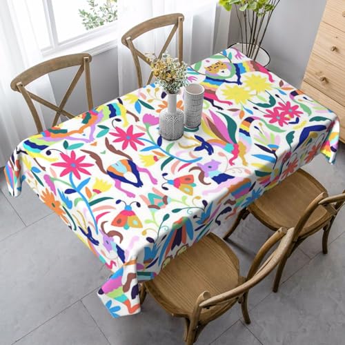 JBYJBX Rechteckige Tischdecke mit mexikanischem Otomi-Tierdruck, für Esszimmer, Party, Innen- und Außenbereich, dekorative Tischdecke von JBYJBX