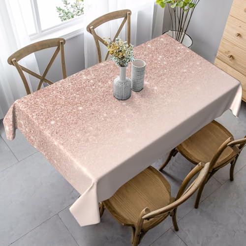 JBYJBX Rechteckige Tischdecke mit rotgoldenem Tapetendruck, für Esszimmer, Party, Innen- und Außenbereich, dekorative Tischdecke von JBYJBX
