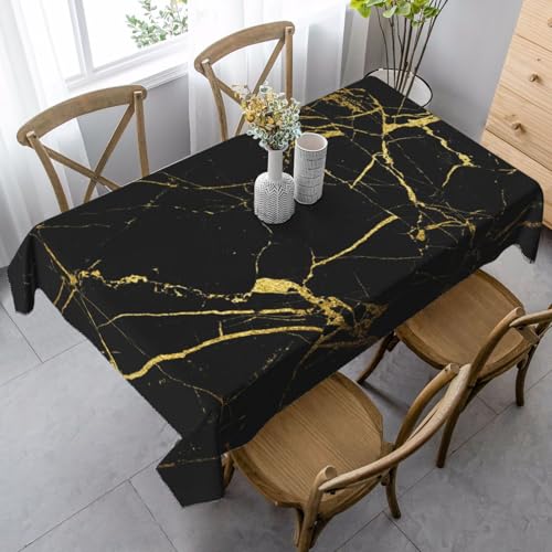JBYJBX Rechteckige Tischdecke mit schwarzem und goldenem Hintergrunddruck, für Esszimmer, Party, Innen- und Außenbereich, dekorative Tischdecke JBYJBX Rechteckige Tischdecke mit schwarzem und goldenem Hintergrunddruck, für Esszimmer, Party, Innen- und Außenbereich, dekorative Tischdecke von JBYJBX