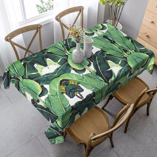 JBYJBX Rechteckige Tischdecke mit tropischen Bananenpalmenblättern, für Esszimmer, Party, Innen- und Außenbereich, dekorative Tischdecke von JBYJBX
