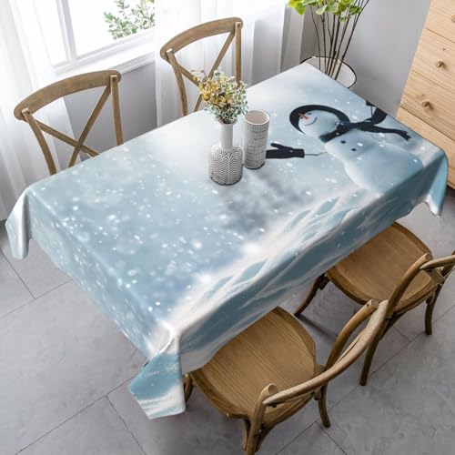 JBYJBX Rechteckige Tischdecke mit weihnachtlichem Schneemann-Druck, für Esszimmer, Party, Innen- und Außenbereich, dekorative Tischdecke JBYJBX Rechteckige Tischdecke mit weihnachtlichem Schneemann-Druck, für Esszimmer, Party, Innen- und Außenbereich, dekorative Tischdecke von JBYJBX