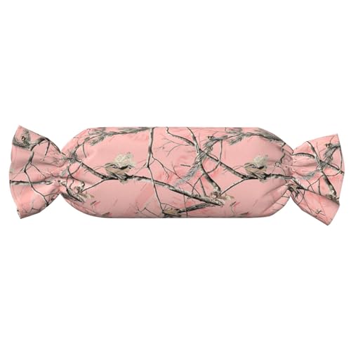 JBYJBX Rote Blätter Camo Print Candy zylindrisches praktisches Kissen vielseitig Komfort Schlafzimmer Wohnzimmer Reisen von JBYJBX