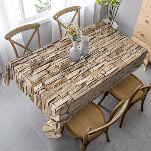 JBYJBX Rustikale Tischdecke mit Ziegelstein-Motiv, rechteckig, für Esszimmer, Party, Innen- und Außenbereich, dekorative Tischdecke von JBYJBX