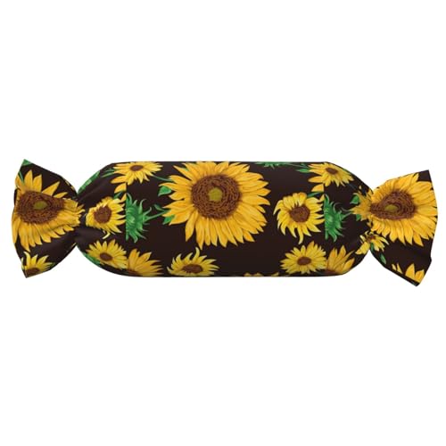 JBYJBX Schönes Sonnenblumen-Druck, Süßigkeiten, zylindrisch, praktisches Kissen, vielseitig, Komfort, Schlafzimmer, Wohnzimmer, Reisen von JBYJBX