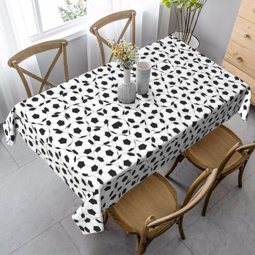 JBYJBX Schwarze und weiße Tischdecke mit Fußball-Muster, rechteckig, für Esszimmer, Party, Innen- und Außenbereich, dekorative Tischdecke JBYJBX Schwarze und weiße Tischdecke mit Fußball-Muster, rechteckig, für Esszimmer, Party, Innen- und Außenbereich, dekorative Tischdecke von JBYJBX
