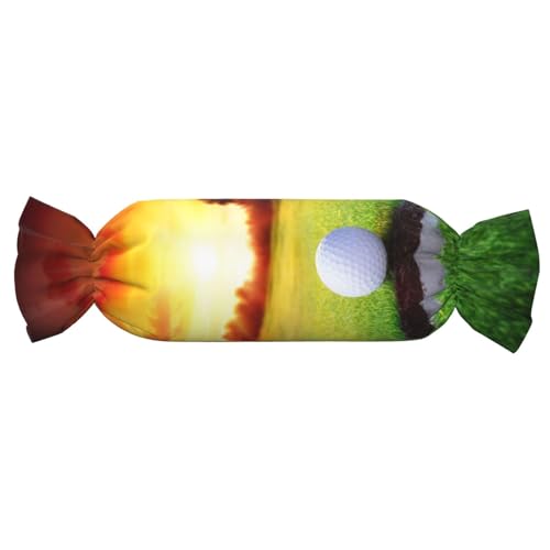 JBYJBX Sport Golfball Sonnenuntergang Baum Druck Süßigkeiten zylindrisch praktisches Kissen vielseitig Komfort Schlafzimmer Wohnzimmer Reisen von JBYJBX