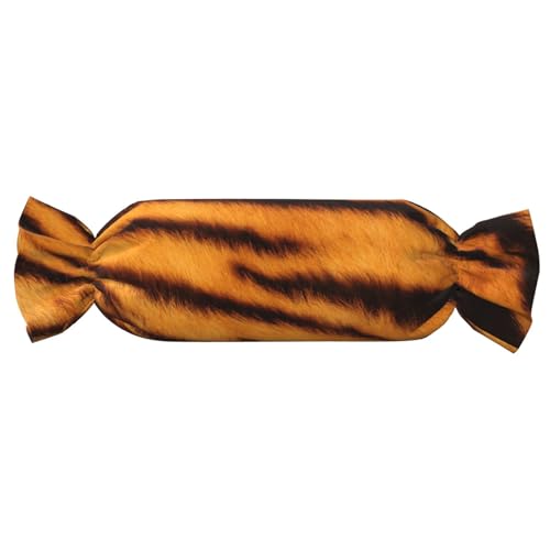 JBYJBX Tiger gestreiftes Muster Druck Süßigkeiten zylindrisches praktisches Kissen vielseitig Komfort Schlafzimmer Wohnzimmer Reisen von JBYJBX