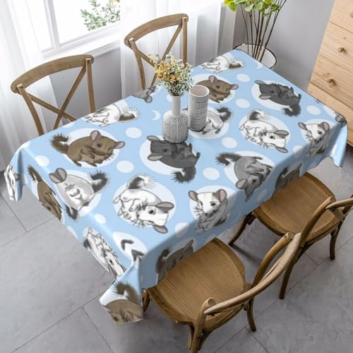 JBYJBX Tischdecke, rechteckig, Motiv: Chinchillas und Mond, für Esszimmer, Party, Innen- und Außenbereich, dekorative Tischdecke JBYJBX Tischdecke, rechteckig, Motiv: Chinchillas und Mond, für Esszimmer, Party, Innen- und Außenbereich, dekorative Tischdecke von JBYJBX