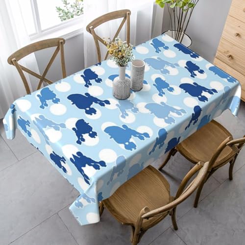 JBYJBX Tischdecke, rechteckig, Pudel, gepunktet, für Esszimmer, Party, Innen- und Außenbereich, dekorative Tischdecke von JBYJBX