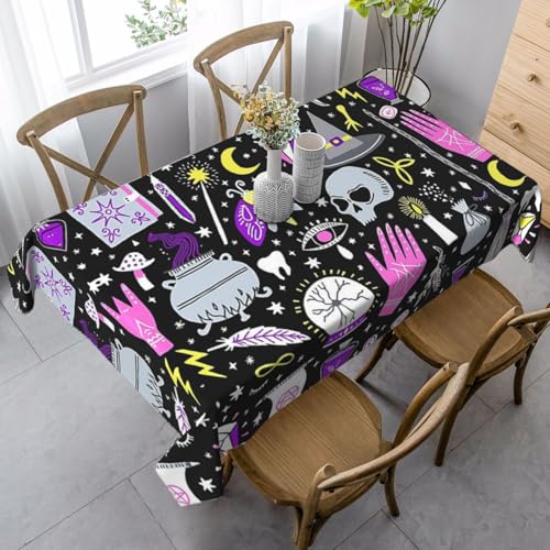 JBYJBX Tischdecke mit magischer Hexe, Bohemian-Zeichnung, rechteckig, für Esszimmer, Party, Innen- und Außenbereich, dekorative Tischdecke von JBYJBX