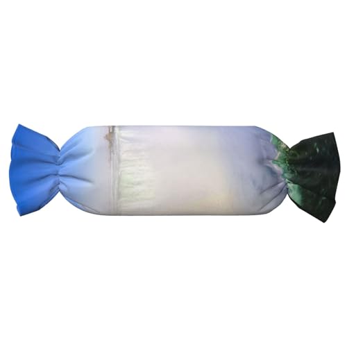 JBYJBX Wasserfall- und Regenbogen-Druck, Süßigkeiten, zylindrisch, praktisches Kissen, vielseitig, bequem, Schlafzimmer, Wohnzimmer, Reisen von JBYJBX