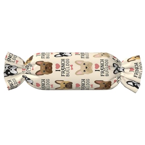 JBYJBX Zylindrisches praktisches Kissen mit Hunde-Aufdruck, vielseitig, bequem, Schlafzimmer, Wohnzimmer, Reisen von JBYJBX