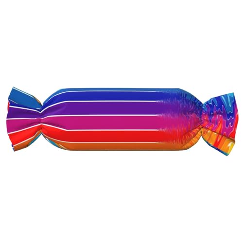 JBYJBX Zylindrisches praktisches Kissen mit Regenbogen-Streifenmuster, vielseitig, bequem, Schlafzimmer, Wohnzimmer, Reisen von JBYJBX