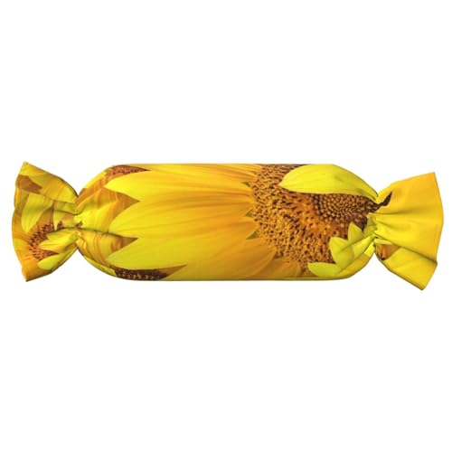 JBYJBX Zylindrisches praktisches Kissen mit Sonnenblumen-Druck, vielseitig, bequem, Schlafzimmer, Wohnzimmer, Reisen von JBYJBX