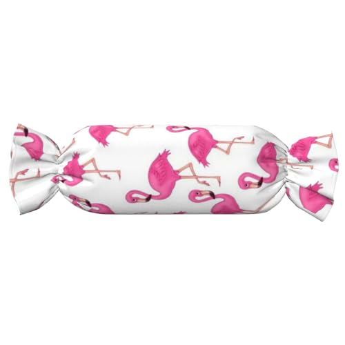 JBYJBX Zylindrisches praktisches Kissen mit rotem Flamingo-Druck, vielseitig, bequem, Schlafzimmer, Wohnzimmer, Reisen von JBYJBX