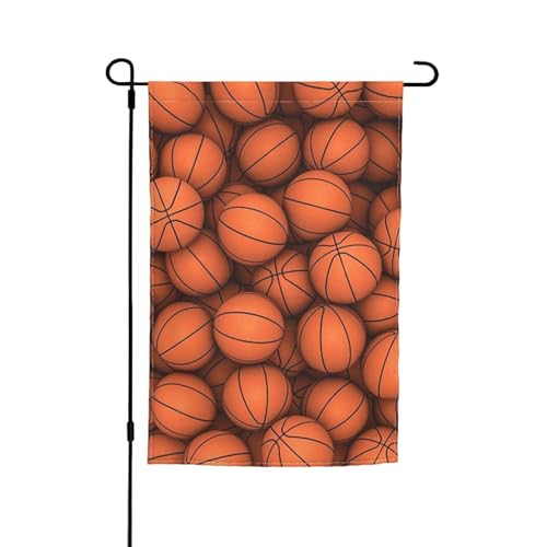 Jbyjbx Basketball-Orangen-Druck, schöne Gartenflagge, Outdoor-Flagge, Hof-Dekoration, Veranden, Gärten, farbecht von JBYJBX