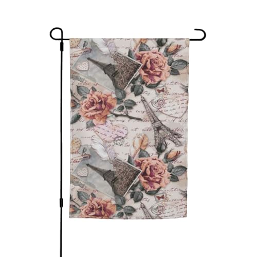 Jbyjbx Blume Paris Eiffelturm Druck schöne Gartenflagge Outdoor Flagge Hofdekoration Veranden Gärten lichtbeständig Jbyjbx Blume Paris Eiffelturm Druck schöne Gartenflagge Outdoor Flagge Hofdekoration Veranden Gärten lichtbeständig von JBYJBX