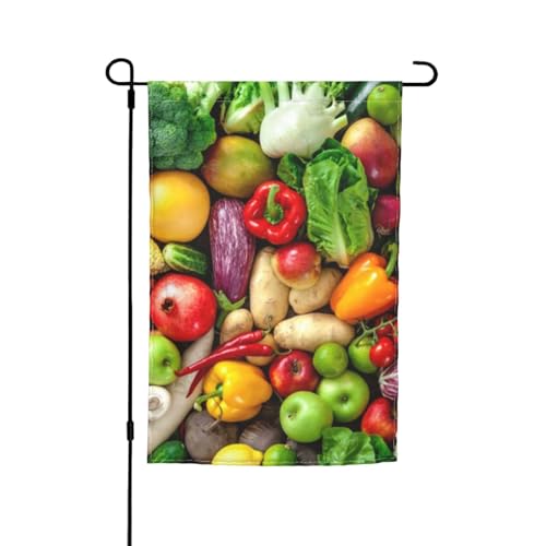 Jbyjbx Frisches Obst und Gemüse, schöne Gartenflagge, Outdoor-Flagge, Hofdekoration, Veranden, Gärten, farbecht von JBYJBX