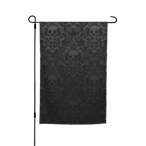 Jbyjbx Gotische Tapete mit Totenkopf-Druck, schöne Gartenflagge, Outdoor-Flagge, Hofdekoration, Veranden, Gärten, farbecht von JBYJBX