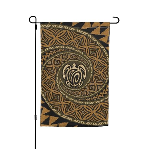 Jbyjbx Hawaiianische Tapa-Honu-Schildkröten-Druck, schöne Gartenflagge, Outdoor-Flagge, Hof-Dekoration, Veranden, Gärten, farbecht von JBYJBX